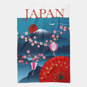 Mount Fuji Japan Reiseplakat Geschirrtuch