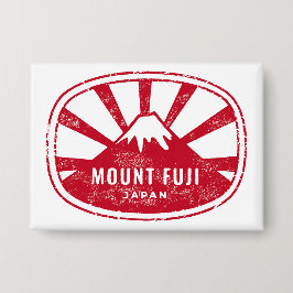 Mount Fuji Japan Retro  Button