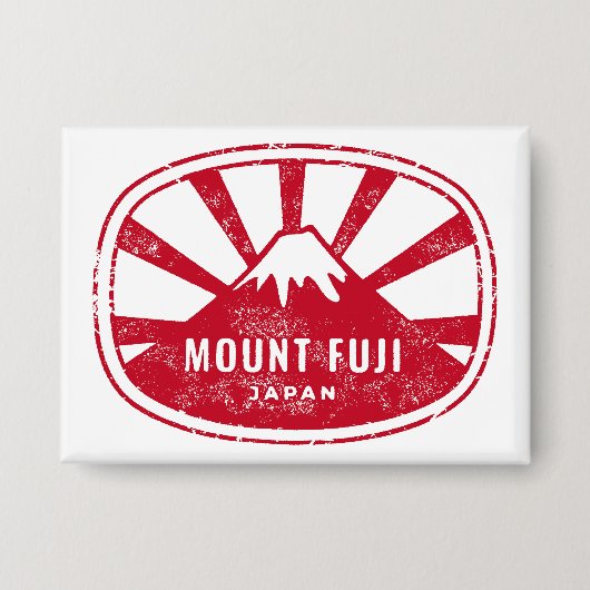 Mount Fuji Japan Retro  Button (Vorderseite)