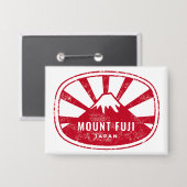 Mount Fuji Japan Retro  Button (Vorderseite/Rückseite)