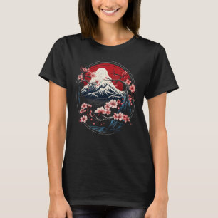 Mount Fuji Japan Sakura Tree Blossom Japanische Ku T-Shirt