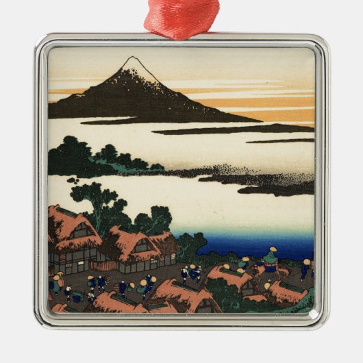 Mount Fuji Japan Sunset Ornament Aus Metall (Vorne)
