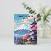 Mount Fuji, Japan Travel Illustration Postkarte (Stehend Vorderseite)