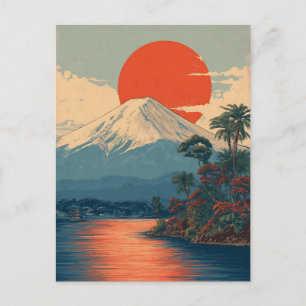 Mount Fuji Japan vintage Feiertagspostkarte