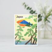 Mount Fuji Japan Vintage Postkarte (Stehend Vorderseite)