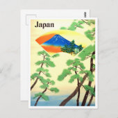 Mount Fuji Japan Vintage Postkarte (Vorne/Hinten)