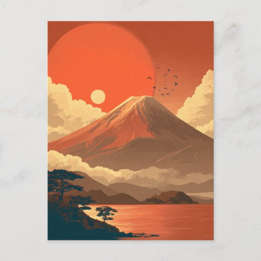 Mount Fuji Japan vintage Postkarte (Vorderseite)