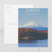 Mount Fuji Japan Vintage Travel Poster Postkarte (Vorne/Hinten)