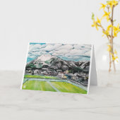 Mount Fuji Malerei von Alfred Fox Karte (Gelbe Blume)