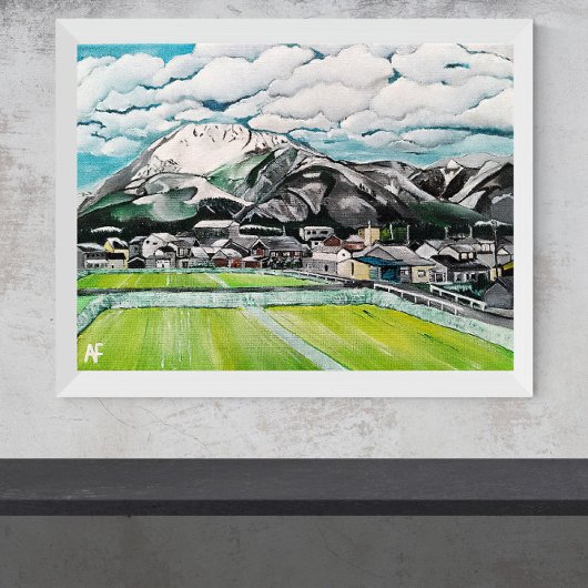 Mount Fuji Malerei von Alfred Fox Leinwanddruck