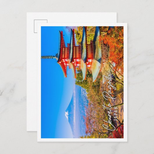 Mount Fuji mit Chureito Pagoda in Japan Postkarte (Vorne/Hinten)