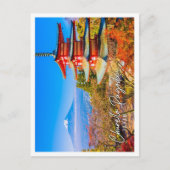 Mount Fuji mit Chureito Pagoda in Japan Postkarte (Vorderseite)