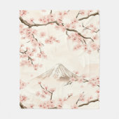 Mount Fuji mit Kirschblüten – Japanisch (3) Fleecedecke (Vorderseite)