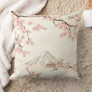 Mount Fuji mit Kirschblüten – Japanisch (3) Kissen