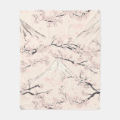 Mount Fuji mit Kirschblüten – Japanisch Fleecedecke (Vorderseite)
