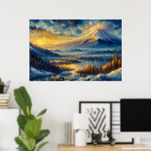 Mount Fuji Oil Painting Poster (Heimbüro)