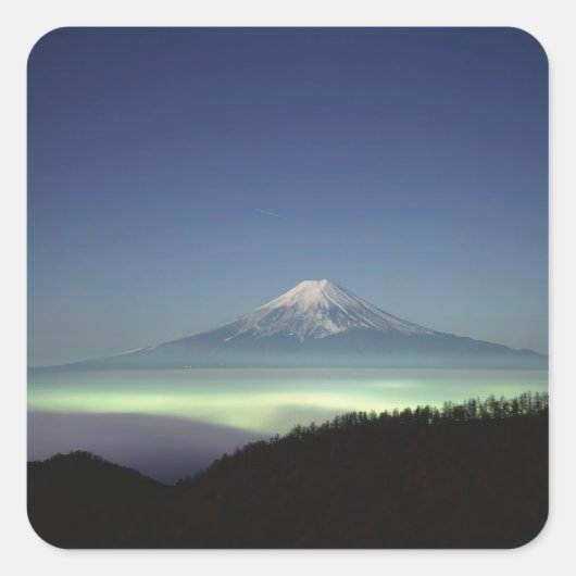 Mount Fuji Quadratischer Aufkleber (Vorderseite)