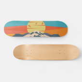 Mount Fuji Retro Style Mountain Sunset in Japan Skateboard (Horizontal)