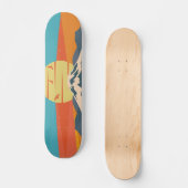 Mount Fuji Retro Style Mountain Sunset in Japan Skateboard (Vorderseite)