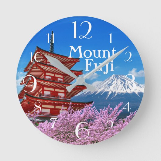 Mount Fuji Runde Wanduhr (Vorderseite)