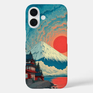 Mount Fuji Sonnenuntergang Japanische Kunst Handyh iPhone 16 Hülle