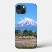 Mount Fuji Trees und Blume Case-Mate iPhone Hülle (Rückseite)