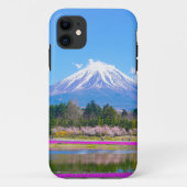 Mount Fuji Trees und Blume Case-Mate iPhone Hülle (Rückseite)
