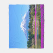 Mount Fuji Trees und Blume Fleecedecke (Vorderseite)