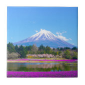 Mount Fuji Trees und Blume Fliese (Vorderseite)