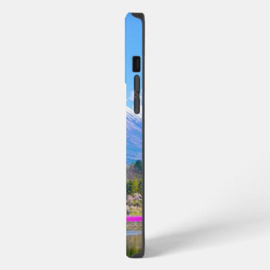 Mount Fuji Trees und Blume iPhone Hülle (Linke Seite)