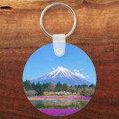 Mount Fuji Trees und Blume Schlüsselanhänger (Vorderseite)