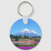 Mount Fuji Trees und Blume Schlüsselanhänger (Rückseite)