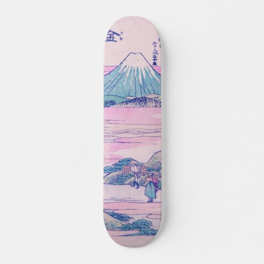 Mount Fuji Ukiyo-e Japanische Vintage Kunst Skateboard (Vorne)