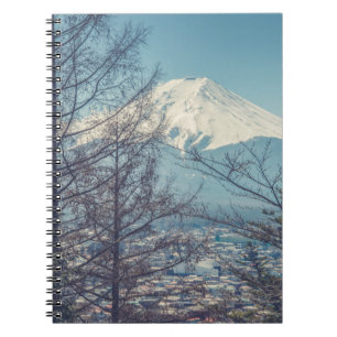 Mount Fuji view von Red pagoda in japan (Vintag Notizblock