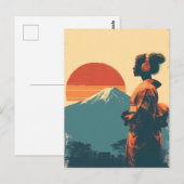 Mount Fuji Vintage Postkarte (Vorne/Hinten)