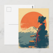Mount Fuji Vintage Postkarte (Vorne/Hinten)