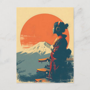 Mount Fuji Vintage Postkarte