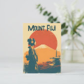Mount Fuji Vintage Postkarte (Stehend Vorderseite)
