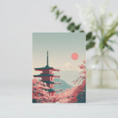Mount Fuji vintage Postkarte (Stehend Vorderseite)