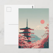 Mount Fuji vintage Postkarte (Vorne/Hinten)