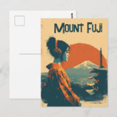 Mount Fuji vintage Postkarte (Vorne/Hinten)