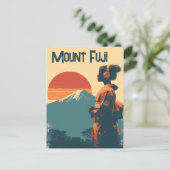 Mount Fuji Vintage Postkarte (Stehend Vorderseite)