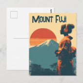 Mount Fuji Vintage Postkarte (Vorne/Hinten)