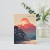 Mount Fuji vintage Postkarte (Stehend Vorderseite)