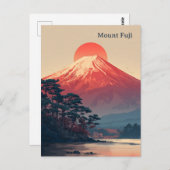 Mount Fuji vintage Postkarte (Vorne/Hinten)