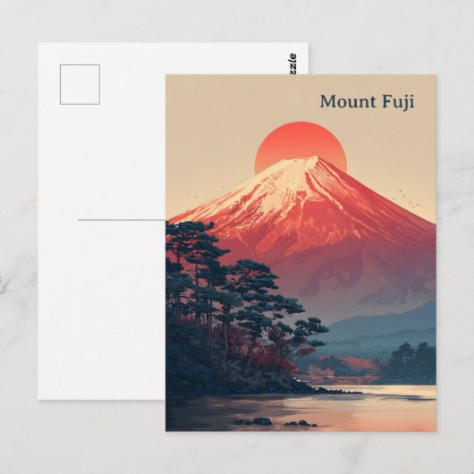Mount Fuji vintage Postkarte (Vorne/Hinten)