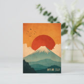 Mount Fuji vintage Postkarte (Stehend Vorderseite)