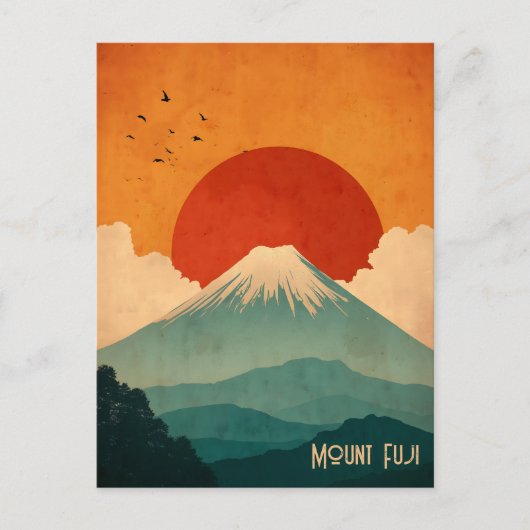 Mount Fuji vintage Postkarte (Vorderseite)