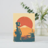 Mount Fuji Vintage Postkarte (Stehend Vorderseite)