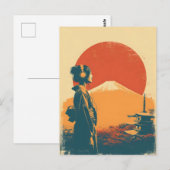 Mount Fuji Vintage Postkarte (Vorne/Hinten)